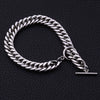 Handmade Titanium Steel Leaf Pattern Chain Bracelet For Men And Women Unisex Couple Jewelry With Thick Link Design