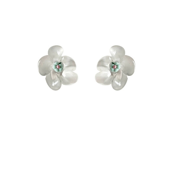 Handmade Transparent Resin Flower Earrings For Women Minimalist Elegant Floral Drop Earrings