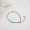Handmade Turquoise Freshwater Pearl Geometric Style Necklace Bracelet For Women