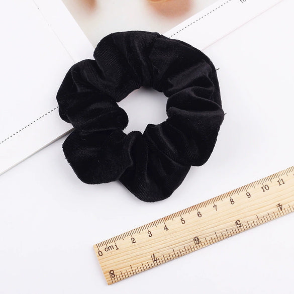 Handmade Velvet Bow Scrunchie Hair Tie With High Elasticity Fabric Hair Accessory For Women And Girls