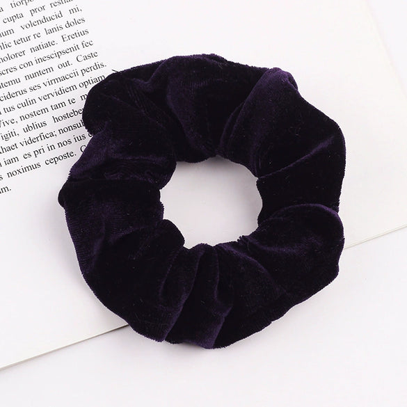 Handmade Velvet Bow Scrunchie Hair Tie With High Elasticity Fabric Hair Accessory For Women And Girls