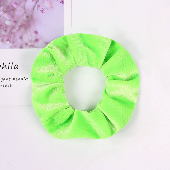 Handmade Velvet Bow Scrunchie Hair Tie With High Elasticity Fabric Hair Accessory For Women And Girls