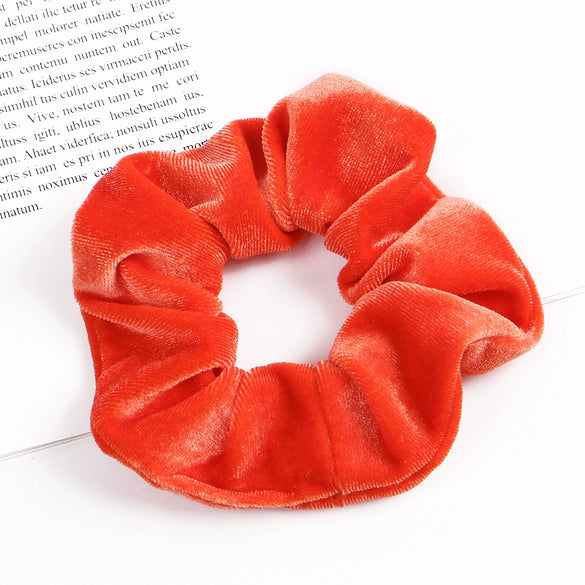 Handmade Velvet Bow Scrunchie Hair Tie With High Elasticity Fabric Hair Accessory For Women And Girls