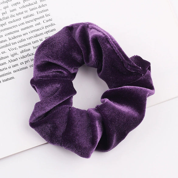 Handmade Velvet Bow Scrunchie Hair Tie With High Elasticity Fabric Hair Accessory For Women And Girls