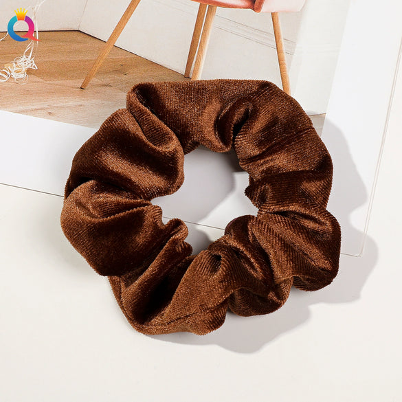 Handmade Velvet Bow Scrunchie Hair Tie With High Elasticity Fabric Hair Accessory For Women And Girls