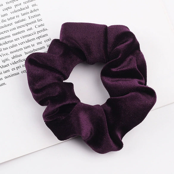 Handmade Velvet Bow Scrunchie Hair Tie With High Elasticity Fabric Hair Accessory For Women And Girls