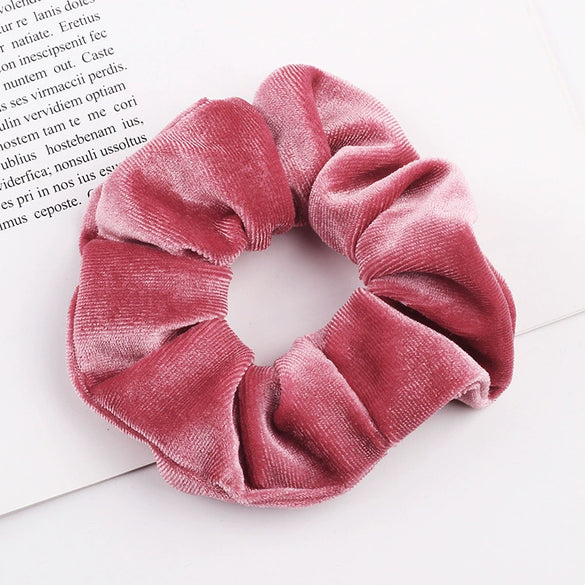 Handmade Velvet Bow Scrunchie Hair Tie With High Elasticity Fabric Hair Accessory For Women And Girls