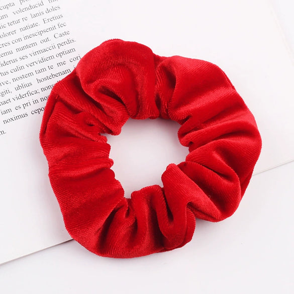 Handmade Velvet Bow Scrunchie Hair Tie With High Elasticity Fabric Hair Accessory For Women And Girls