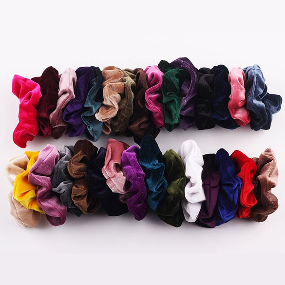 Handmade Velvet Bow Scrunchie Hair Tie With High Elasticity Fabric Hair Accessory For Women And Girls