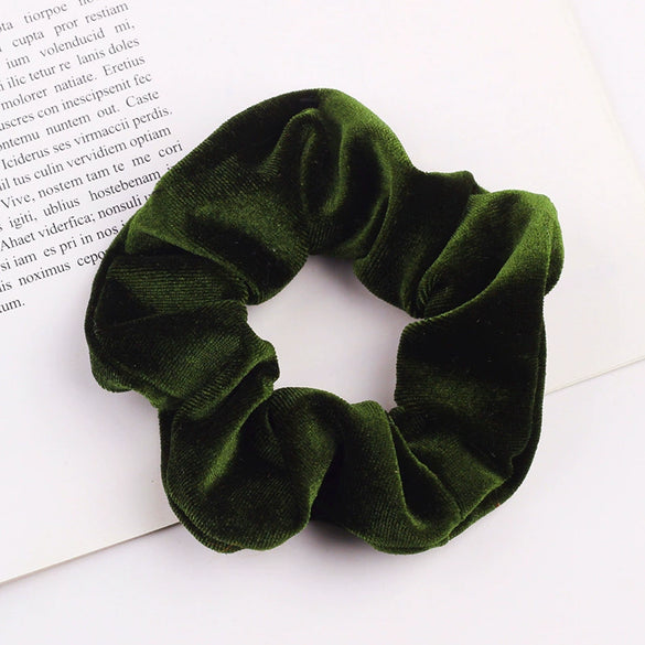 Handmade Velvet Bow Scrunchie Hair Tie With High Elasticity Fabric Hair Accessory For Women And Girls