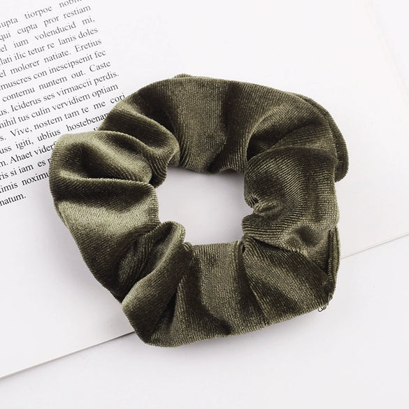 Handmade Velvet Bow Scrunchie Hair Tie With High Elasticity Fabric Hair Accessory For Women And Girls