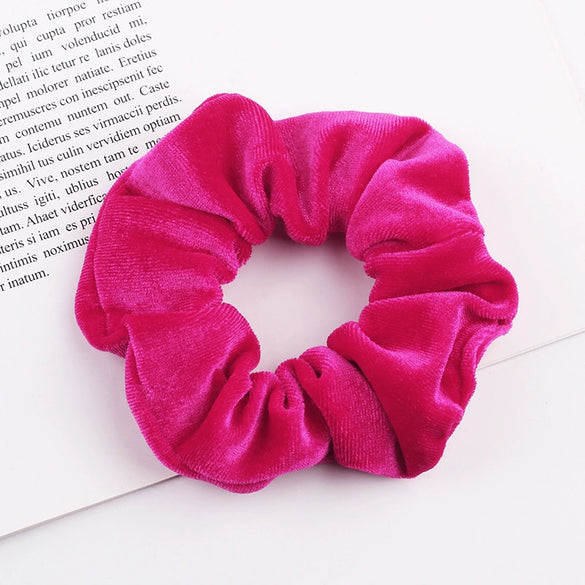 Handmade Velvet Bow Scrunchie Hair Tie With High Elasticity Fabric Hair Accessory For Women And Girls