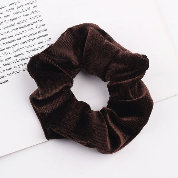 Handmade Velvet Bow Scrunchie Hair Tie With High Elasticity Fabric Hair Accessory For Women And Girls