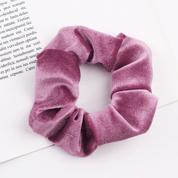 Handmade Velvet Bow Scrunchie Hair Tie With High Elasticity Fabric Hair Accessory For Women And Girls