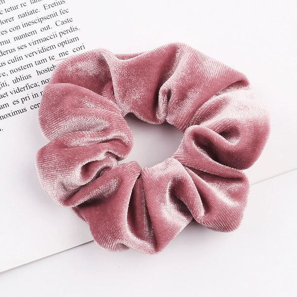 Handmade Velvet Bow Scrunchie Hair Tie With High Elasticity Fabric Hair Accessory For Women And Girls