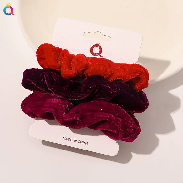 Handmade Velvet Scrunchie Hair Tie For Women Multicolor Simple Fashion Hair Accessory