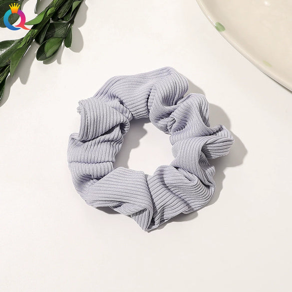 Handmade Velvet Scrunchie Hair Tie For Women Striped Ponytail Hair Accessory With A Simple Everyday Style