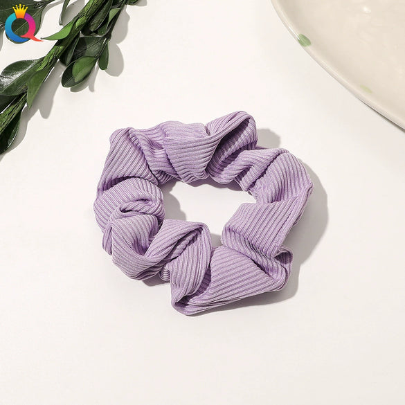 Handmade Velvet Scrunchie Hair Tie For Women Striped Ponytail Hair Accessory With A Simple Everyday Style