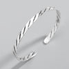 Handmade Vintage Distressed Sterling Silver Twist Woven Open Bracelet Old Finish Couple Bangle