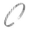 Handmade Vintage Distressed Sterling Silver Twist Woven Open Bracelet Old Finish Couple Bangle