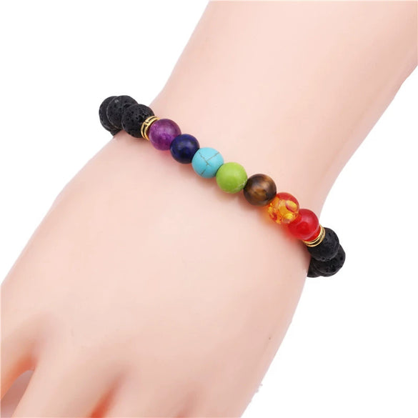 Handmade Volcanic Stone Beaded Unisex Bracelet