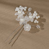 Handmade White Acrylic Flower Hairpin Alloy Bridal Hair Accessory For Wedding Banquet Party
