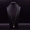 Handmade Women's Baroque Pearl And Green Agate Crystal Pendant Long Neck Collarbone Necklace With Geometric Design