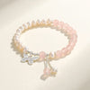 Handmade Women's Bracelet With Freshwater Pearl Southern Red Agate Aquamarine Beeswax And Rhombus Pattern