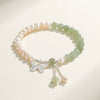 Handmade Women's Bracelet With Freshwater Pearl Southern Red Agate Aquamarine Beeswax And Rhombus Pattern