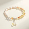 Handmade Women's Bracelet With Freshwater Pearl Southern Red Agate Aquamarine Beeswax And Rhombus Pattern