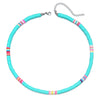 Handmade Women's Soft Ceramic Beaded Clavicle Necklace Geometric Style Stainless Steel And Clay