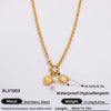 Handmade Women's Stainless Steel Heart Pendant Necklace With 18K Gold Electroplated Finish