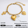 Handmade Women's Stainless Steel Heart Pendant Necklace With 18K Gold Electroplated Finish