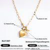 Handmade Women's Stainless Steel Heart Pendant Necklace With 18K Gold Electroplated Finish