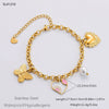 Handmade Women's Stainless Steel Heart Pendant Necklace With 18K Gold Electroplated Finish