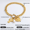 Handmade Women's Stainless Steel Heart Pendant Necklace With 18K Gold Electroplated Finish
