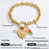 Handmade Women's Stainless Steel Heart Pendant Necklace With 18K Gold Electroplated Finish
