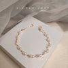 Handmade Woven Natural Pearl Bracelet With Rhombus Design For Women
