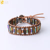 Handmade Woven Natural Stone Beaded Wrap Bracelet With Copper Alloy Accessories Long Square Minimalist Bracelet For Women