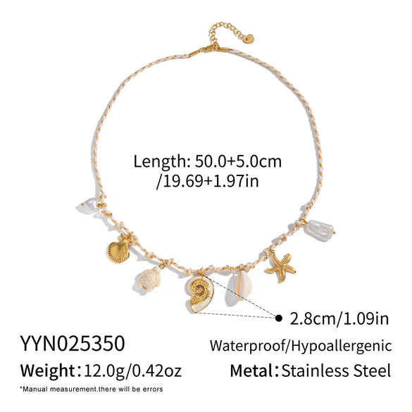 Handmade Woven Rope Chain 18K Real Gold Plated Animal Zodiac Heart Shaped Necklace Choker For Women