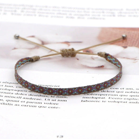 Handmade Woven Silk Thread Women's Bohemian Style Bracelet