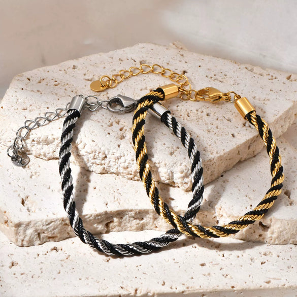 Handmade Woven Stainless Steel Geometric Women's Bracelet