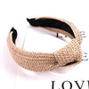 Handmade Woven Straw Style Cloth Hoop Headband For Women And Couples Spring Summer Hair Accessory