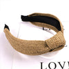 Handmade Woven Straw Style Cloth Hoop Headband For Women And Couples Spring Summer Hair Accessory