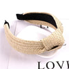 Handmade Woven Straw Style Cloth Hoop Headband For Women And Couples Spring Summer Hair Accessory