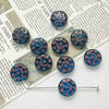 Handpainted Vintage Star And Moon Jewelry Bracelet Necklace With Czech Glass Beads And Circular Pattern Environmentally Friendly Handmade