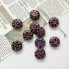 Handpainted Vintage Star And Moon Jewelry Bracelet Necklace With Czech Glass Beads And Circular Pattern Environmentally Friendly Handmade
