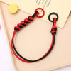 Handwoven Artificial Leather Keychain Pendant For Handbag And Mobile Phone With Double Buckle And Colorful Contrast