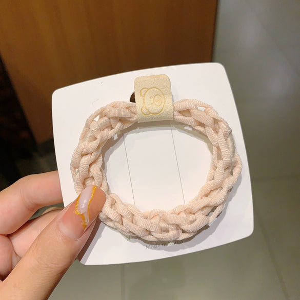 Handwoven Cloth Hair Rope High Elastic Handmade Hair Ring