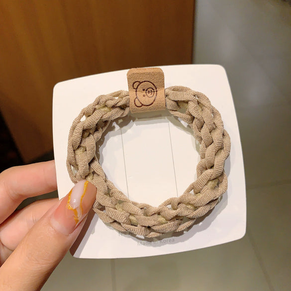 Handwoven Cloth Hair Rope High Elastic Handmade Hair Ring